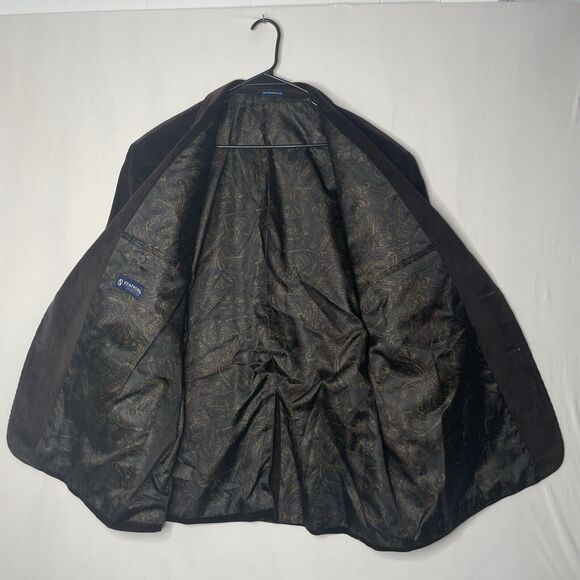 Men's Stafford Corduroy Blazer 50R Brown 2 Button 100% Cotton Sport Coat - Picture 3 of 10